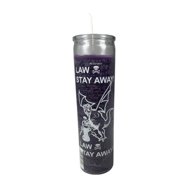 Law Stay Away Candle Purple