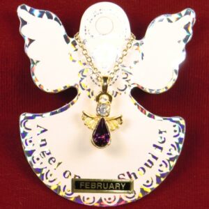 Angel Birthstone Necklace-February-Amethyst