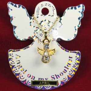 Angel Birthstone Necklace-April-Diamond