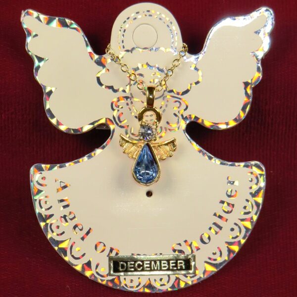 Angel Birthstone Necklace-December-Blue Topaz