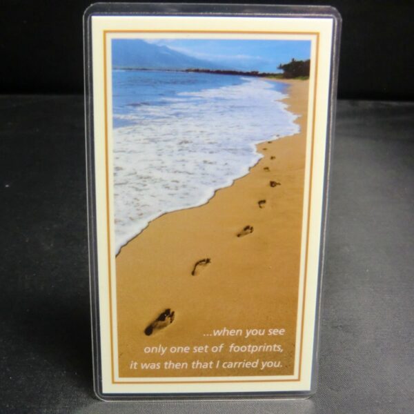 Footprint in the Sand Blessed Prayer Card