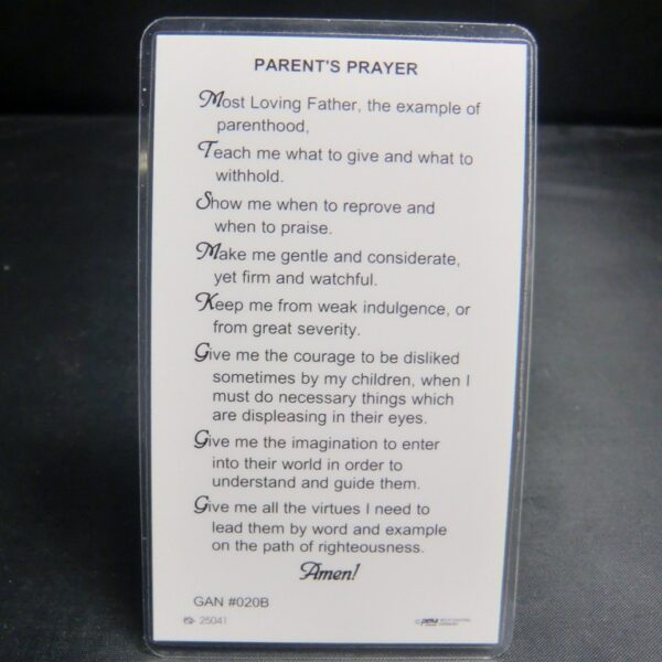 Parents Blessed Prayer Card