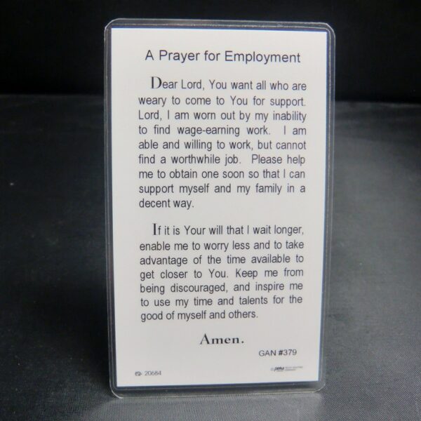 Prayer for Employment Blessed Prayer Card