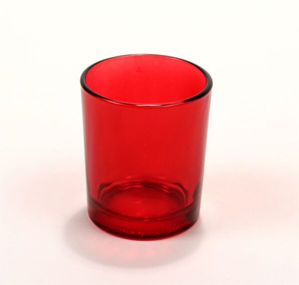 Glass Votive Candle Holder - Red