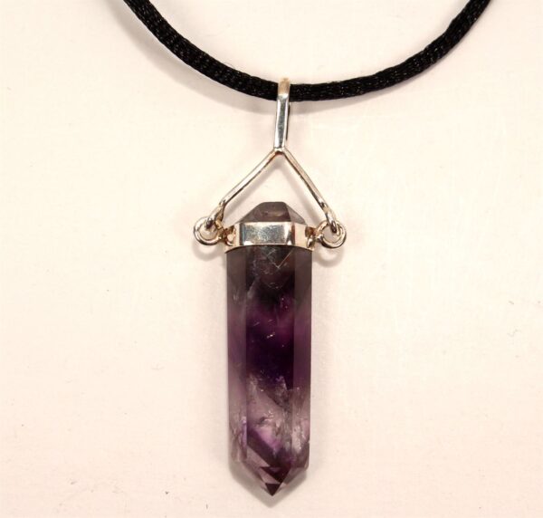 Amethyst High Conquering Crystal Point Necklace