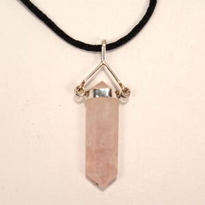 Rose Quartz Love Crystal Point Necklace