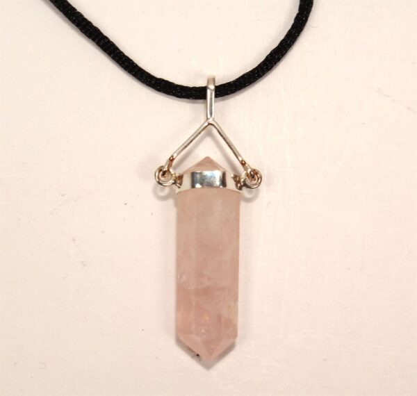 Rose Quartz Love Crystal Point Necklace