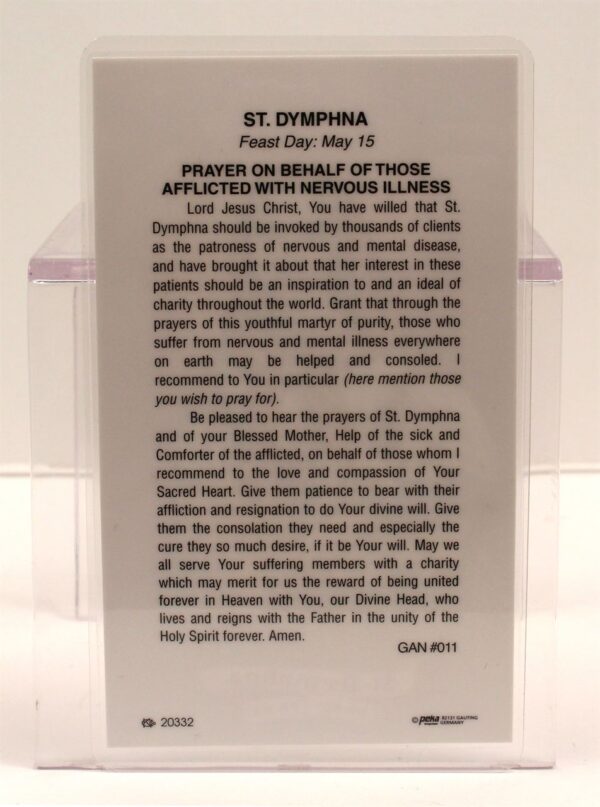 St. Dymphna Prayer Card