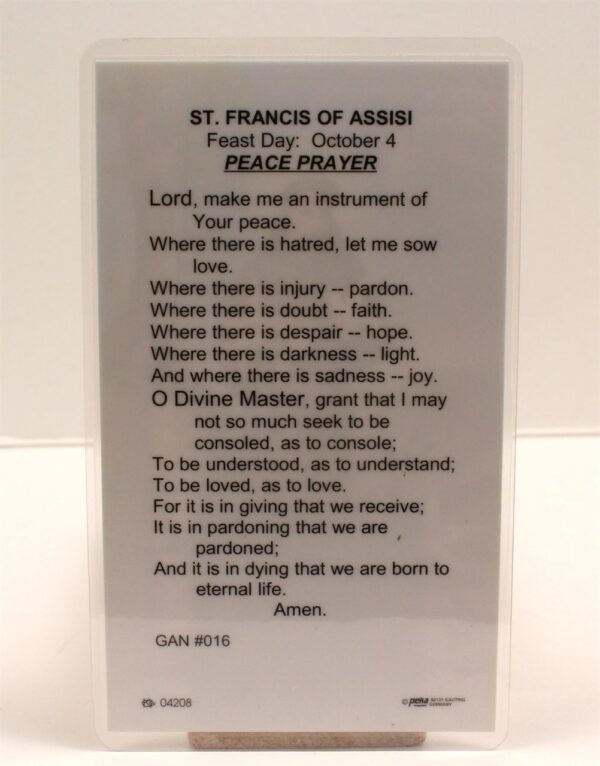 St. Francis of Assisi Prayer Card