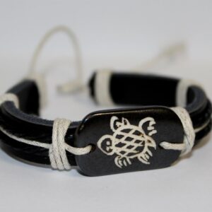 Lucky Hand/Lucky Gamblers Leather & Bone Bracelet