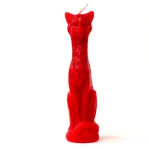 Red Lucky Cat Candle